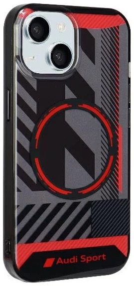 iPhone 15 MagSafe Hardcase Hülle (AU-IMLMIP15-RSQ/D2-BK) - Schwarz / Rot