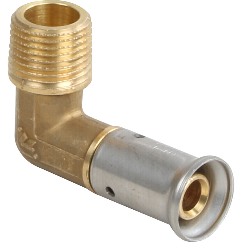 Henco pers puntstuk haaks 90° messing 3/8