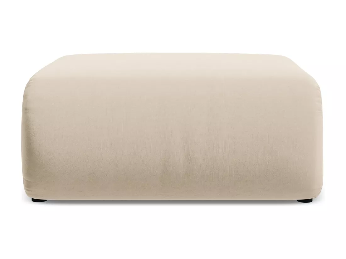 Pouf en velours - beige clair - EKAHI