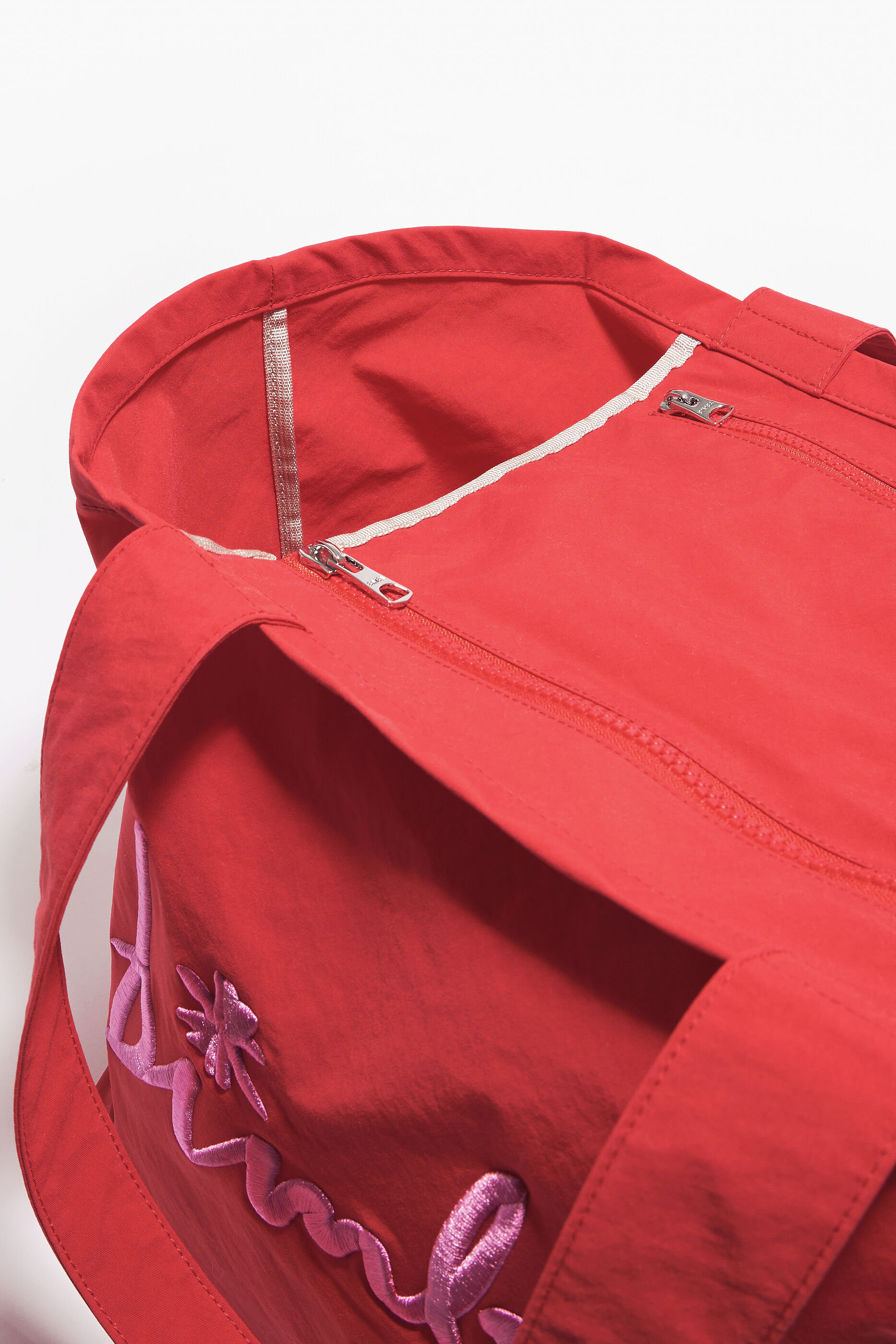 Sacola de compras tamanho XL em náilon vermelho