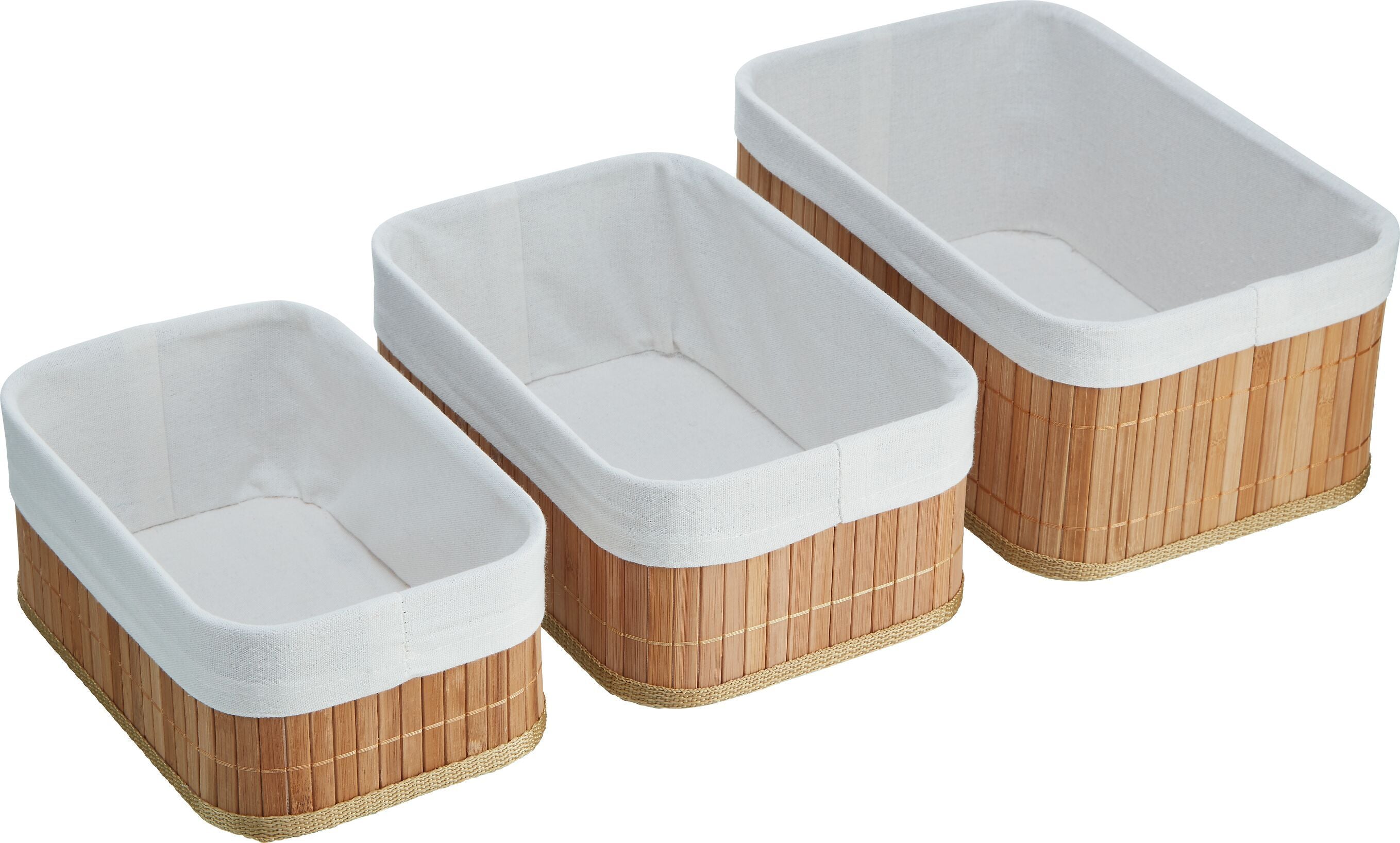 HAYLEY Korb-Set - Beige, Weiss / B: 20.0 cm x T: 30.0 cm x H: 12.0 cm
