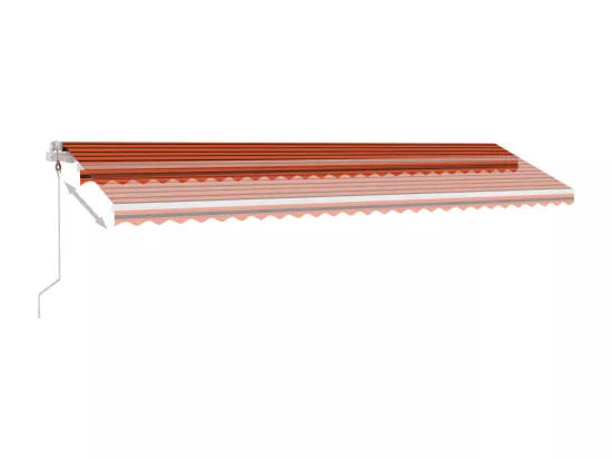 Auvent automatique capteur de vent LED 600x300 cm Orange marron