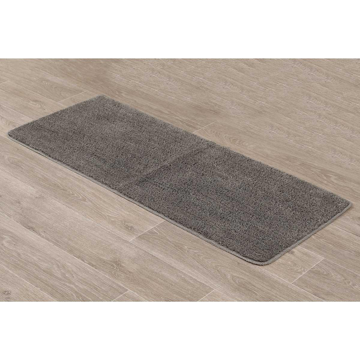 TAPIS MICROFIBRE DOUBLE VASQUE 50X120CM DESSOUS LATEX TAUPE