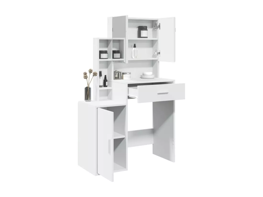 Coiffeuse avec armoire blanc 80x35x132 cm