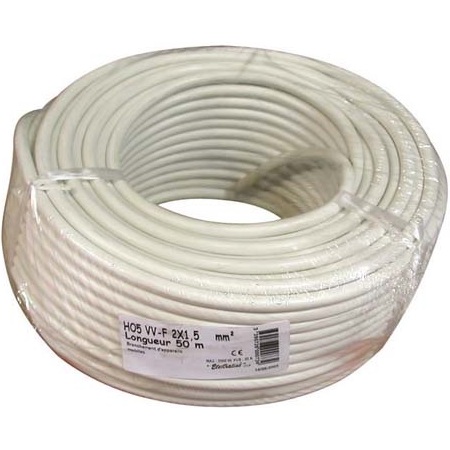 Câble d’installation H05VV-F 3G 2,5 mm² Electraline, blanc