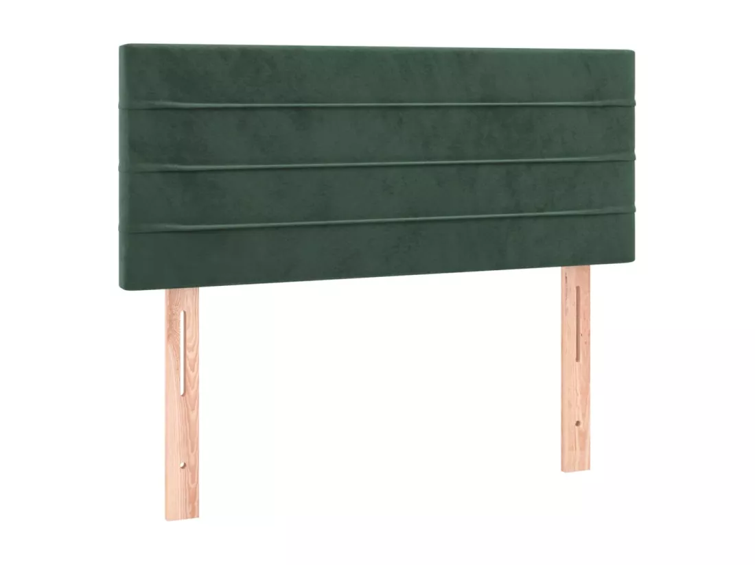 Sommier tapissier et matelas et LED Vert foncé 90x190cm Velours