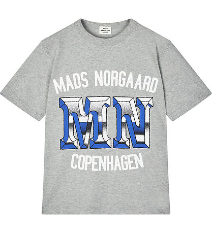 Mads N?rgaard T-shirt - Theo - Light Grey Melange