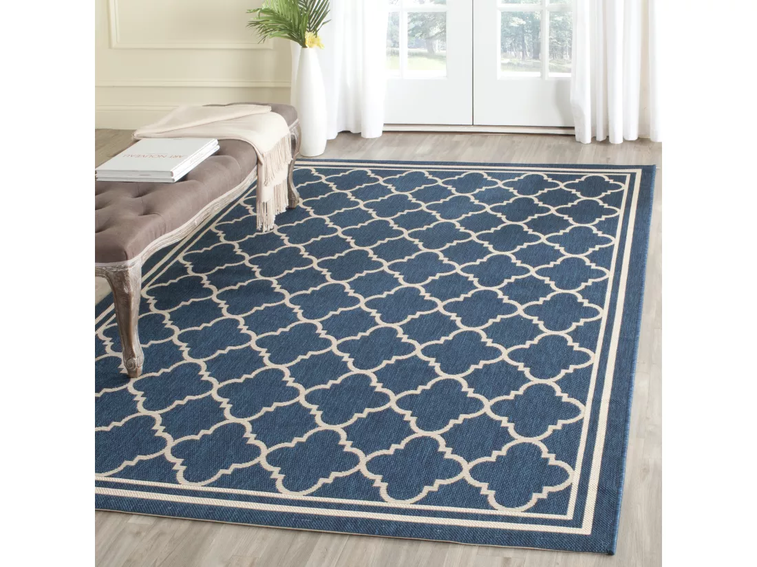 Tapis Navy & Beige 122 X 170 cm - Bleeker