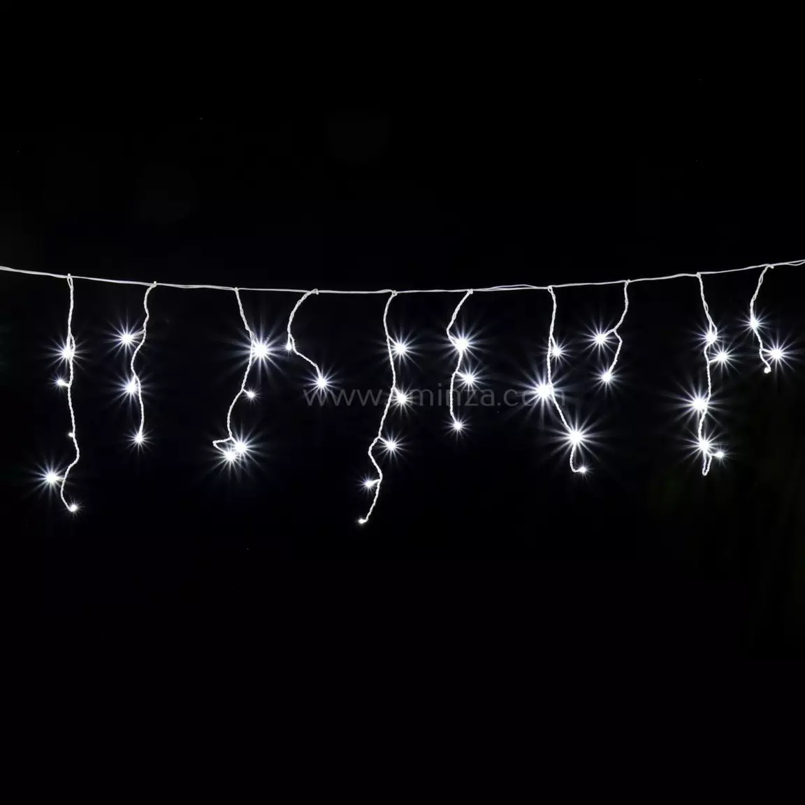 Stalactite lumineuse 11 m 259 LED câble blanc Stars Blanc froid