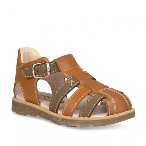 Sandales VERT CHARLIE & FRIENDS CUIR