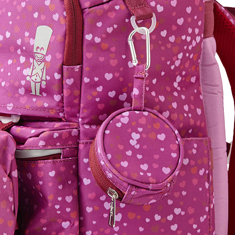 Danpen skoletaske - pink med hjerter