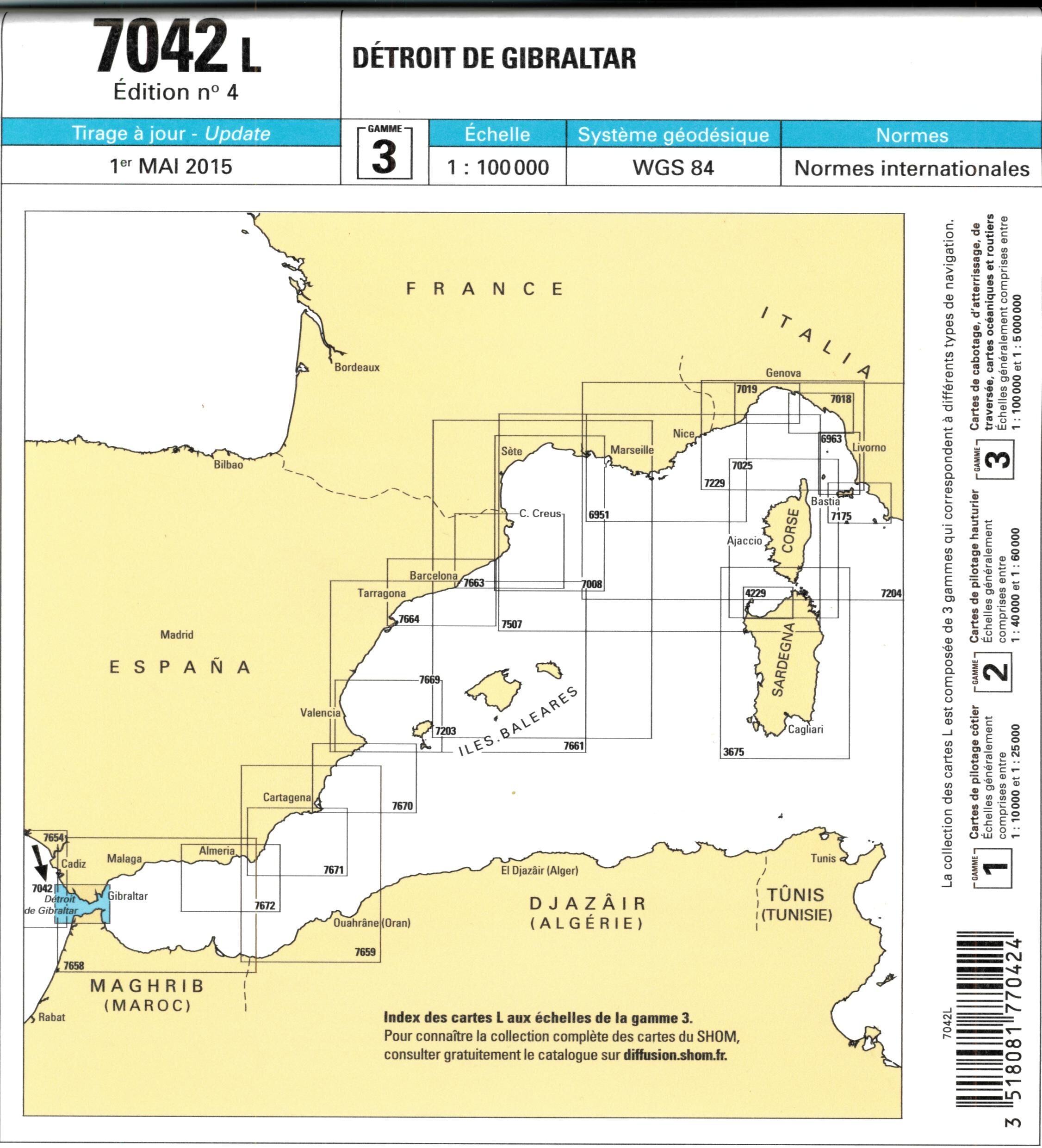 EPSHOM - 7042L DETROIT DE GIBRALTAR