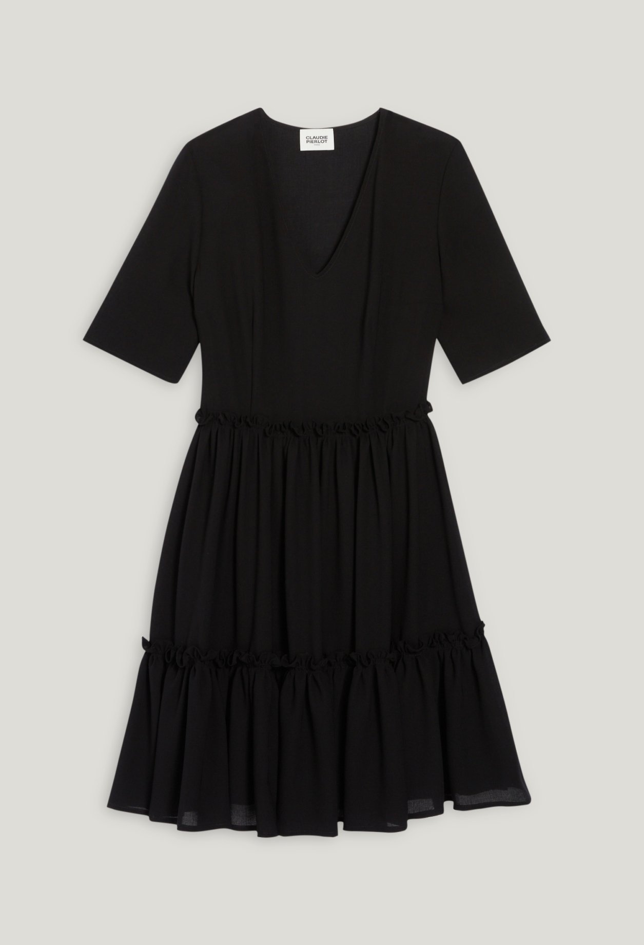 Robe courte volants noire