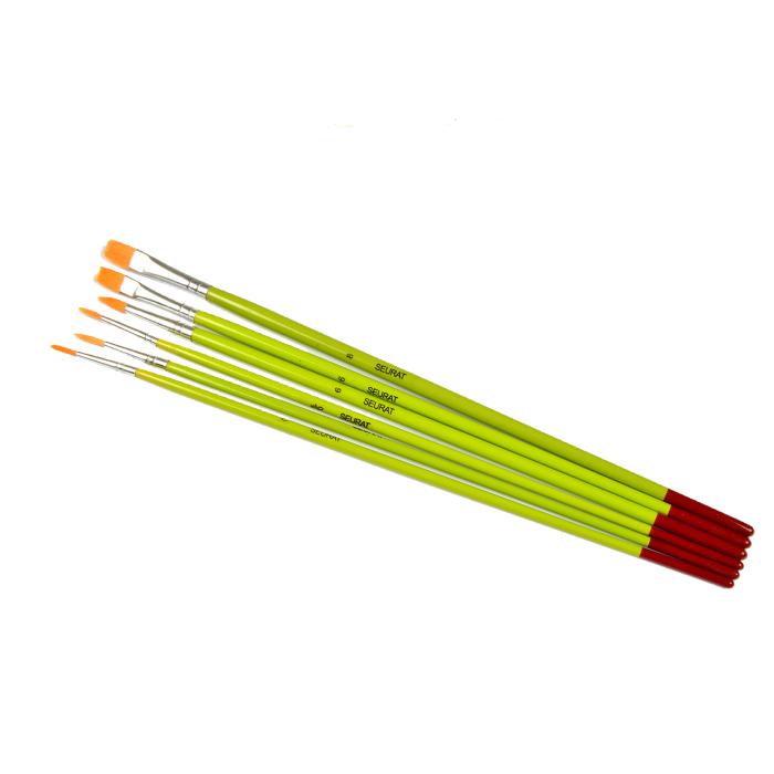 SET 6 PINCEAUX PLATS RONDS ET TRACEURS