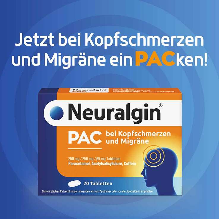 Neuralgin PAC bei Kopfschmerzen und Migräne Tabletten, 20 St