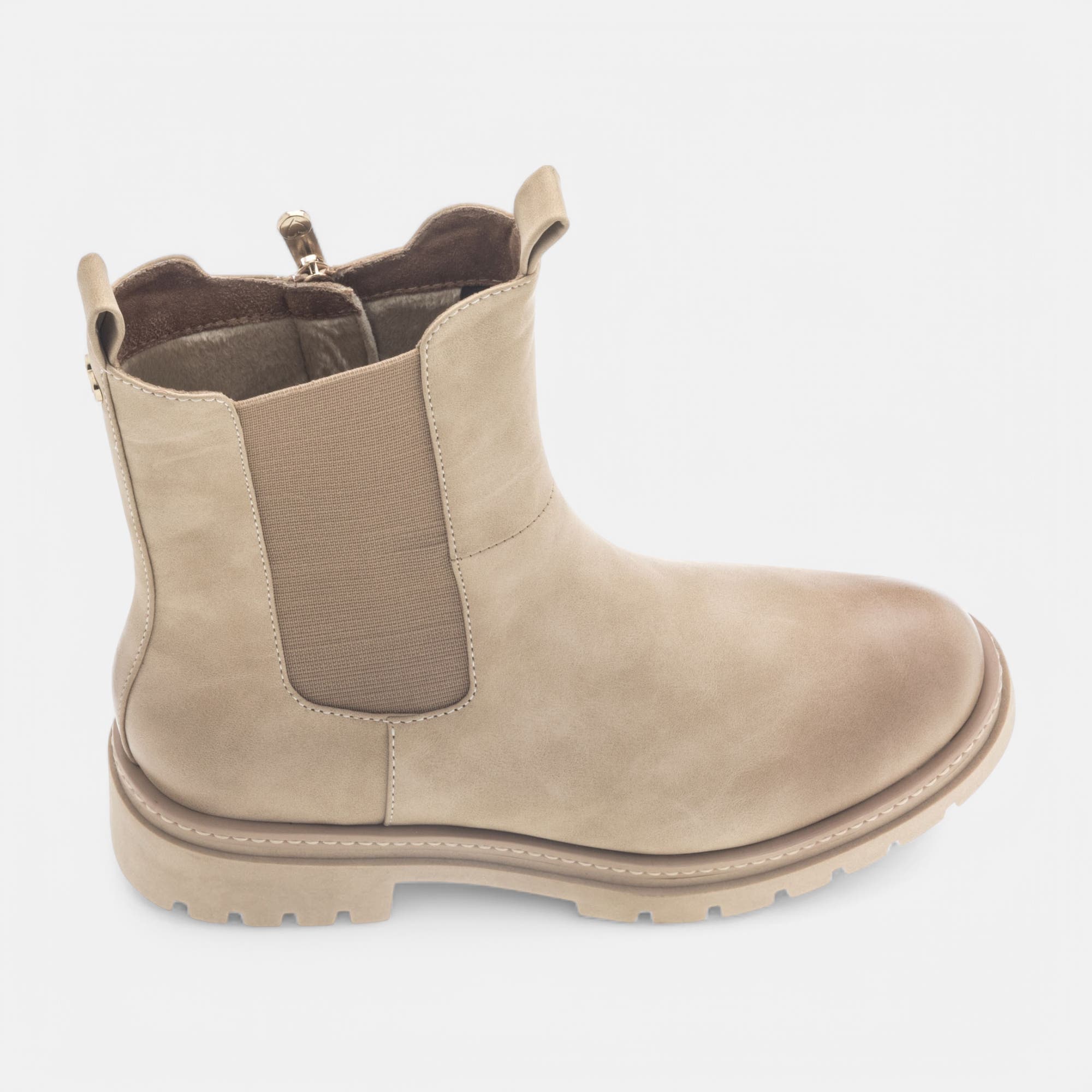 Boots chelsea Femme beige