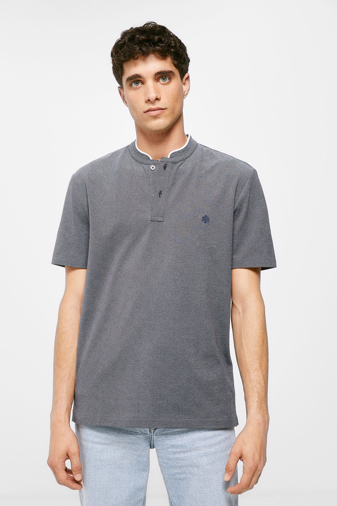 Polo Mao Oxford - Azul Escuro