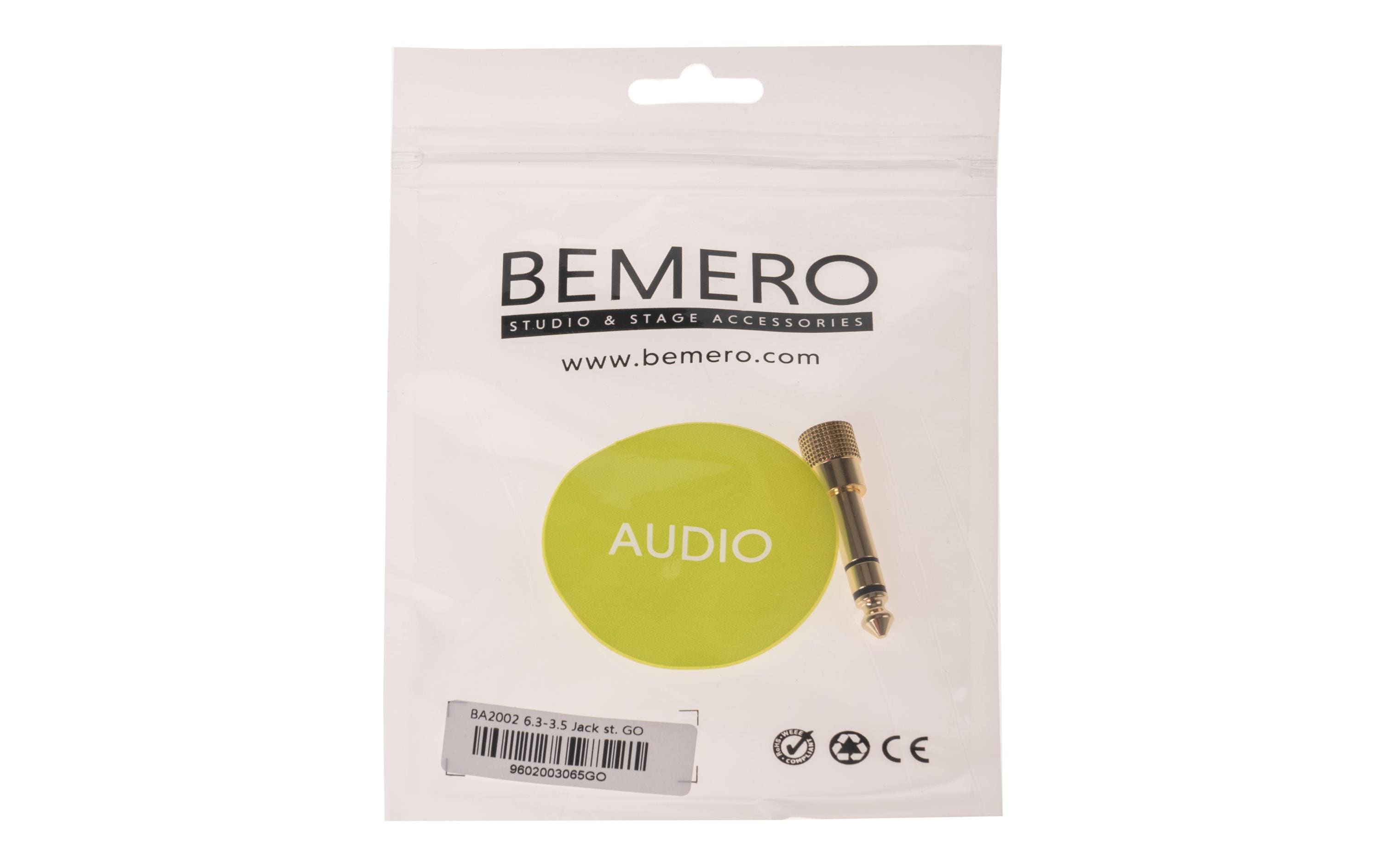 Audio-Adapter BA2002 Klinke 6,3mm male - Klinke 3,5mm femaleHochwertiger und robuster Bemero Audio-Adapter