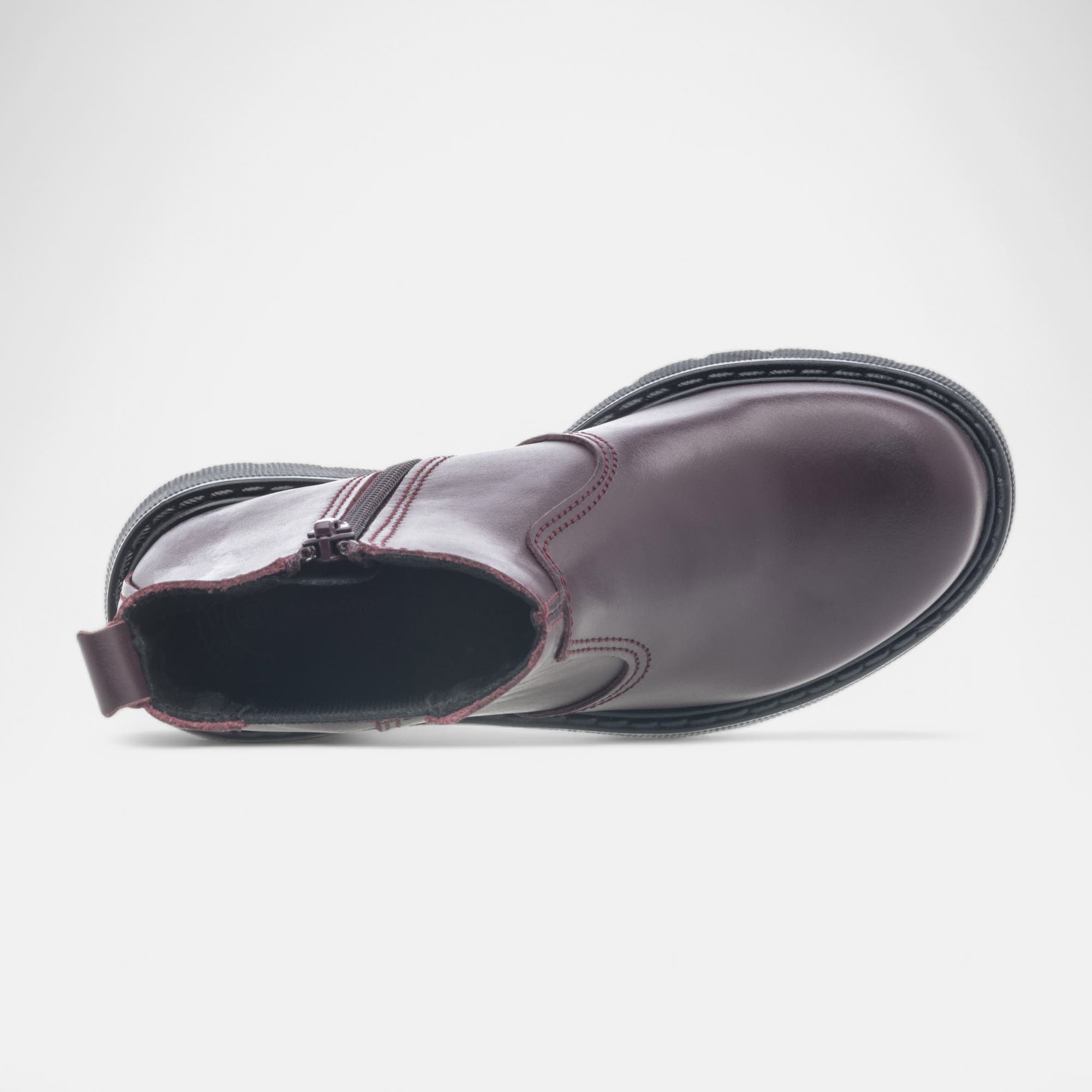 Bottines Fille en cuir bordeaux