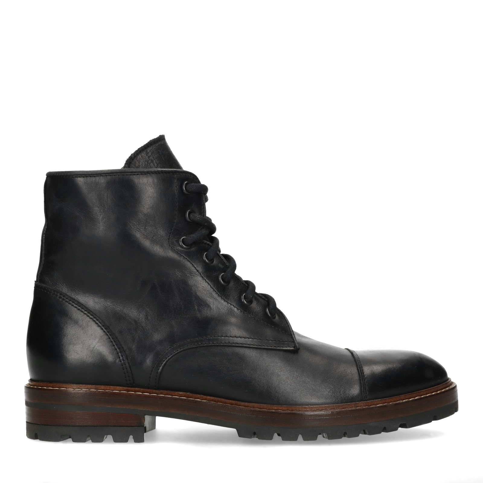 Zwarte leren veterboots
