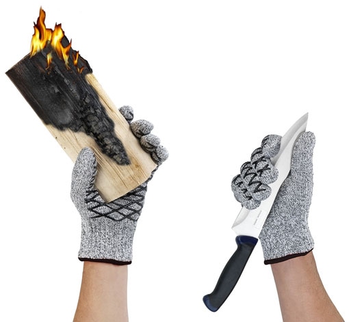 Maximex Grillhandschuhe »2in1« Schnittschutzhandschuhe für Herren, hitzebeständige Küchenhandschuhe
