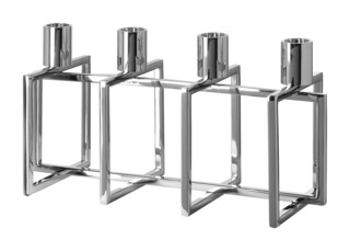 Fink Stabkerzenleuchter 4-flammig ELIOT 20,5 cm silberfarbig/vernickelt