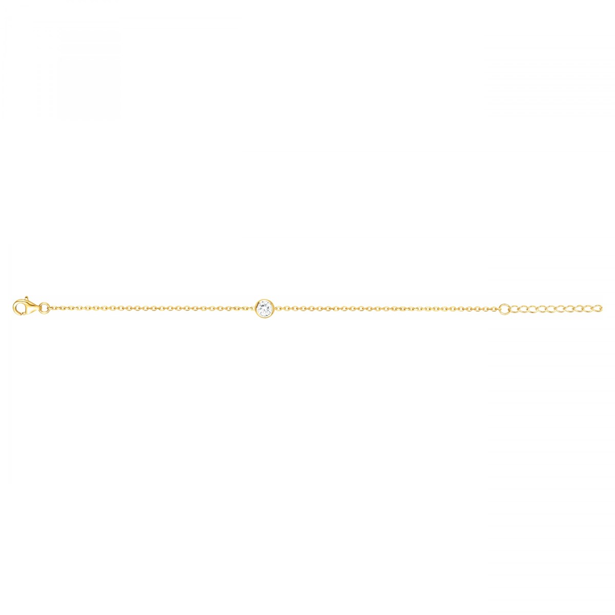 Bracelet souple en Plaqué Or avec oxyde de zirconium blanc