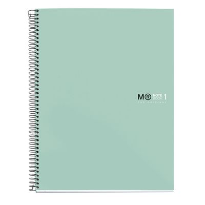 THE ORIGINAL NOTEBOOK, couverture rigide, A4, lignes horizontales, 80 feuilles de 1 couleur, Miquelrius, AQUA.