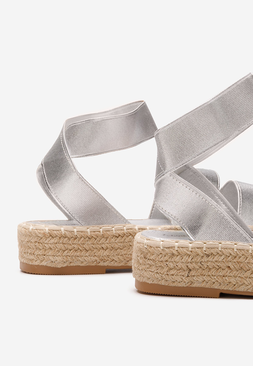 Sandales espadrilles argent Clarena