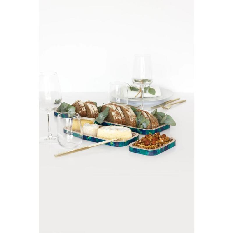 Lot de 3 plateaux rectangulaires - Kraft