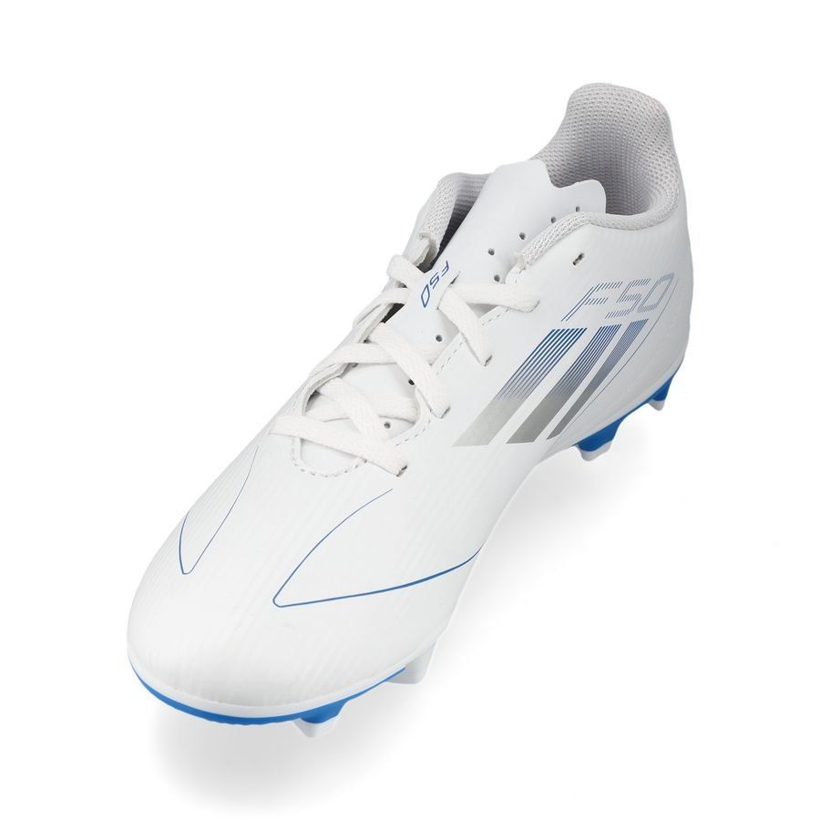 adidas F50 Club FxG Polar Victory - Blanc/Argenté/Bleu Enfant