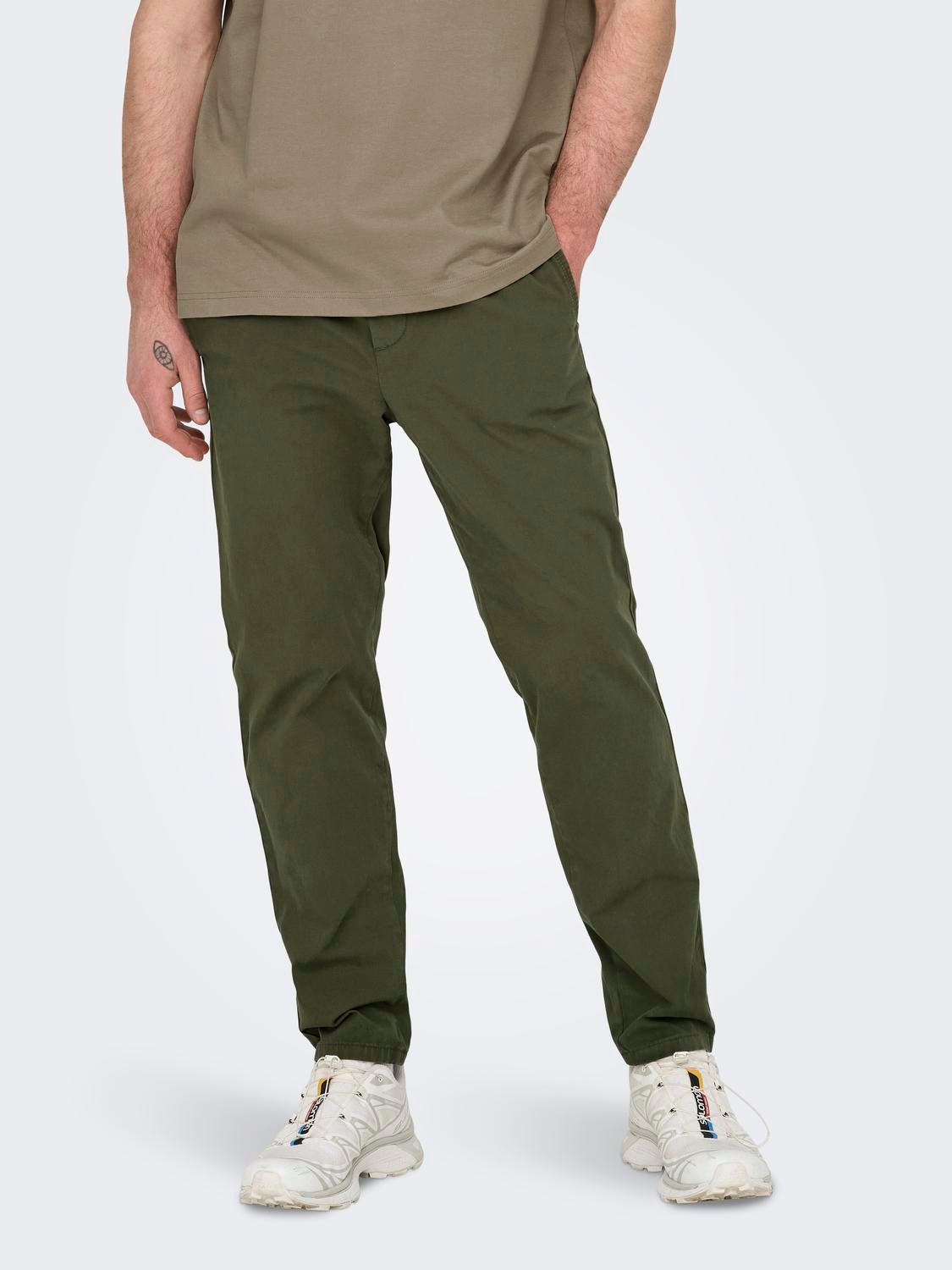 ONSLINUS Verjüngt Hose Olive Night