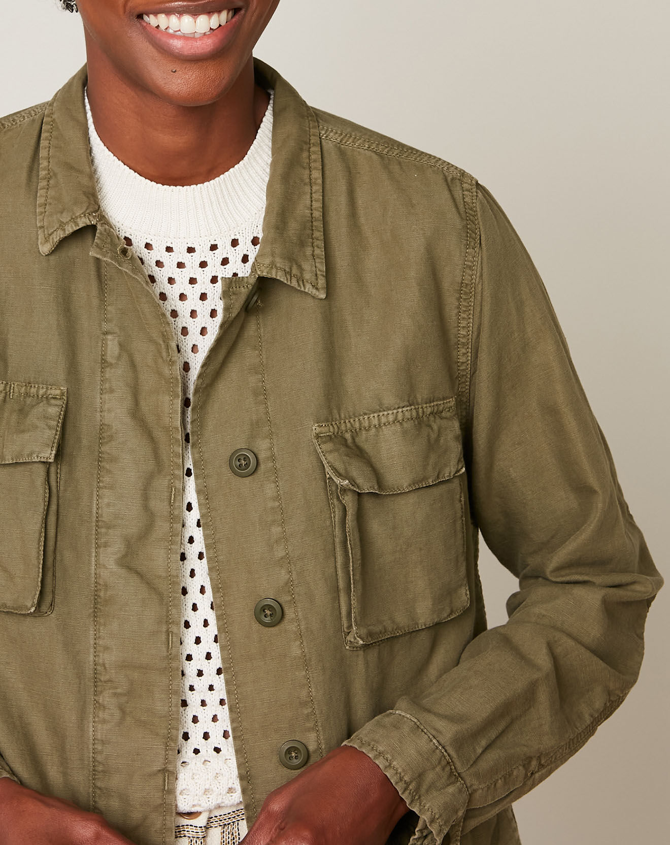 Hartford Veste en Coton & Lin Vea army