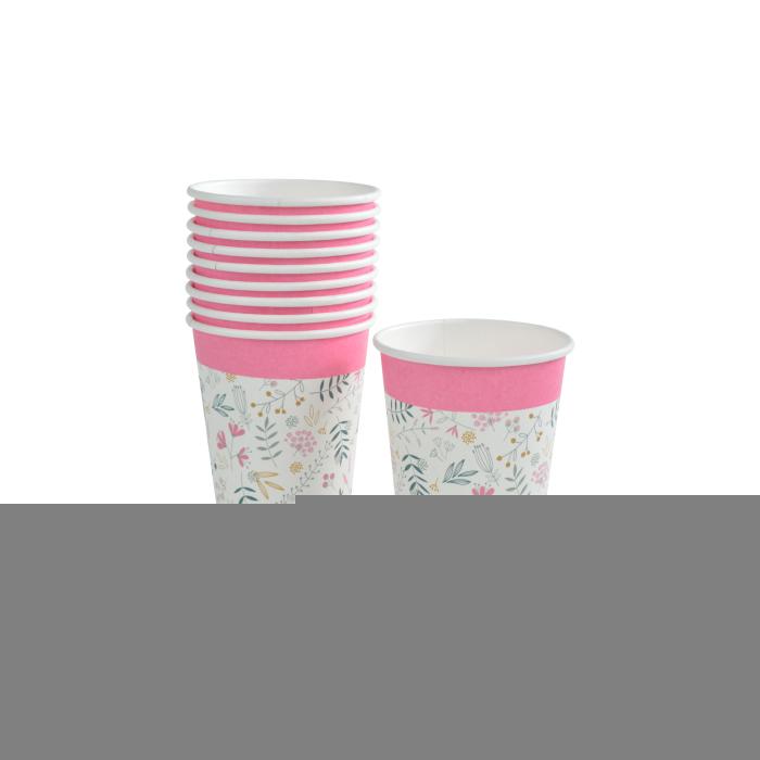 SET 10 GOBELETS CARTON 23CL HAPPY SPRING