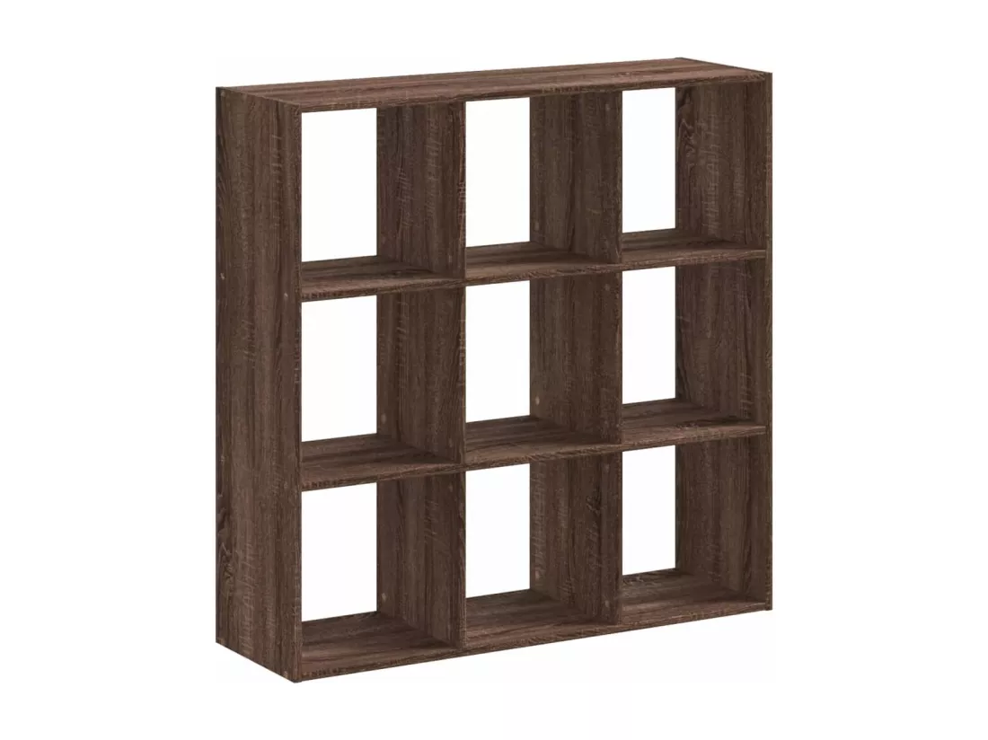 Bibliothèque chêne marron 102x32x102 cm bois d'ingénierie