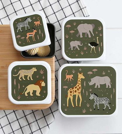 A Little Lovely Company Madkasses?t - 4 stk - Savanna