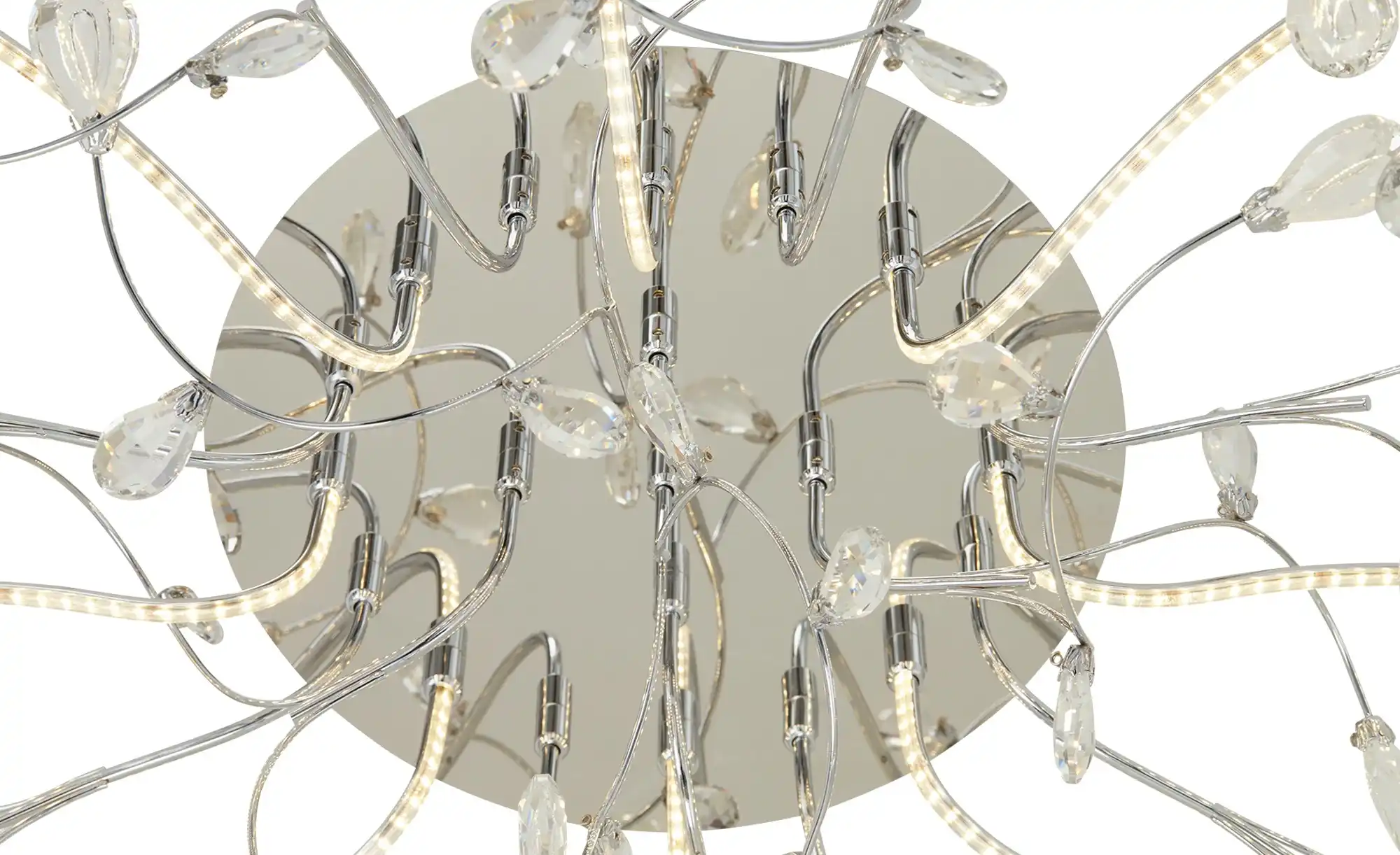 HELL-höllisch gutes Licht LED-Deckenleuchte, chrom mit Glasblättern