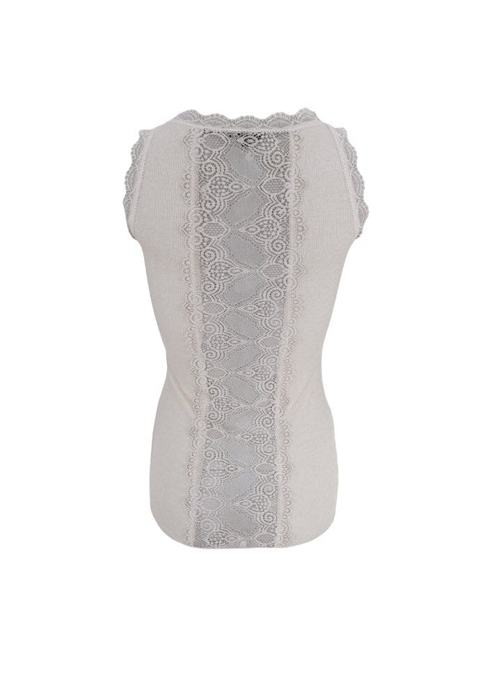 Black Colour Bcivy Rib Top ivory