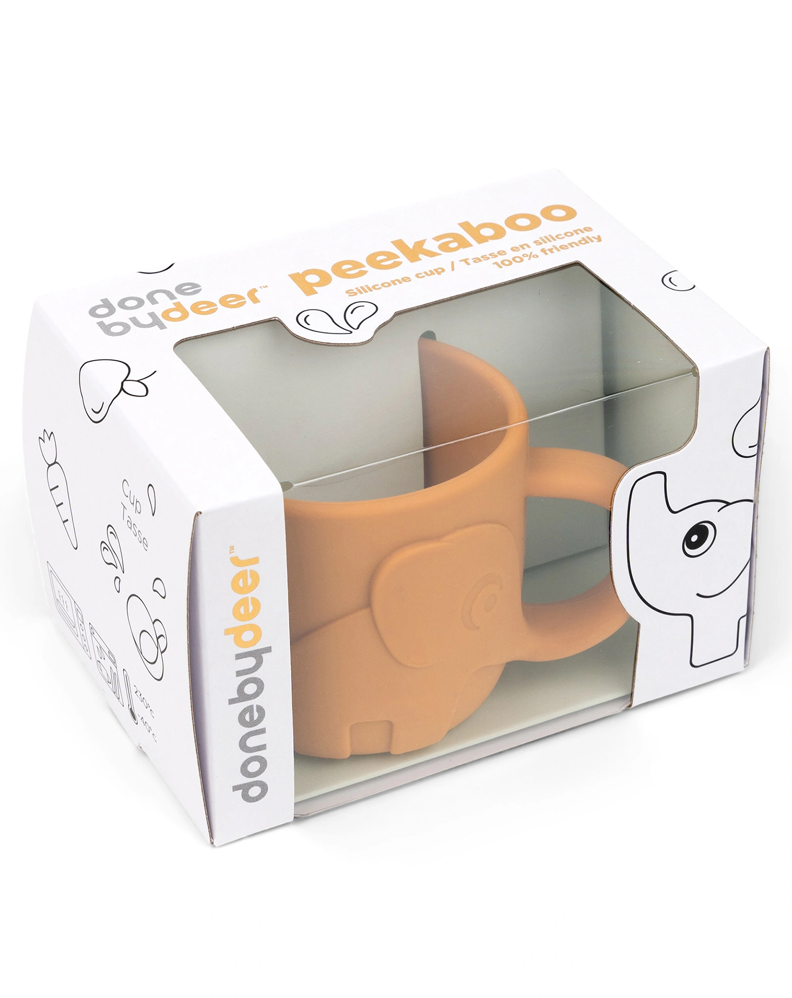 Silikon-Becher PEEKABOO - ELPHEE (165ml) in senfgelb