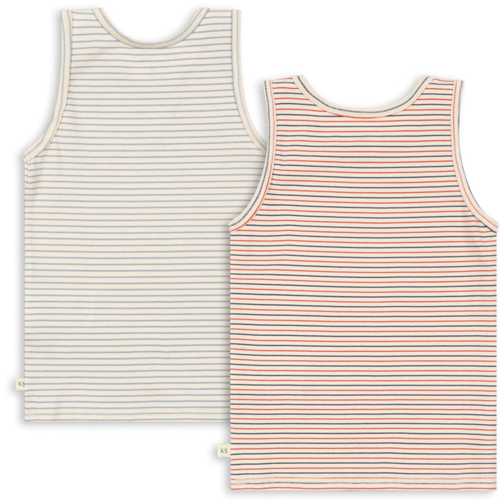 Køb Konges Sløjd Stripe Bluie/Stripe Tricolore Petit Basic 2 Pak Tank Tops Gots