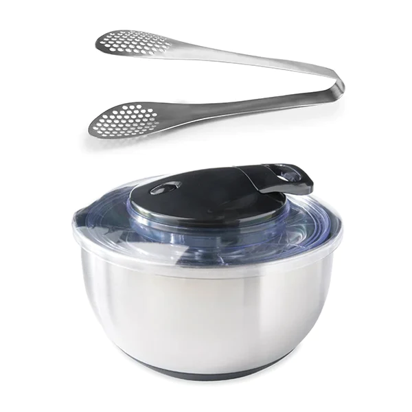 Lot essoreuse à salade 25 cm et pince perforée