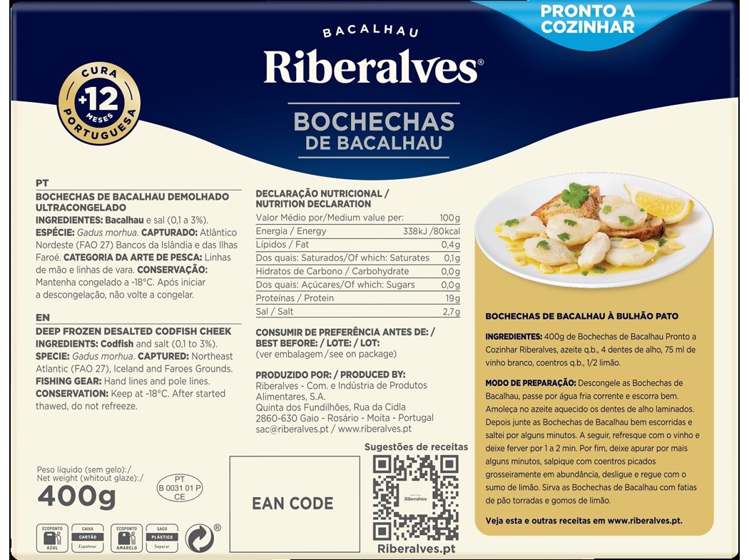 BOCHECHAS BACALHAU RIBERALVES 400G