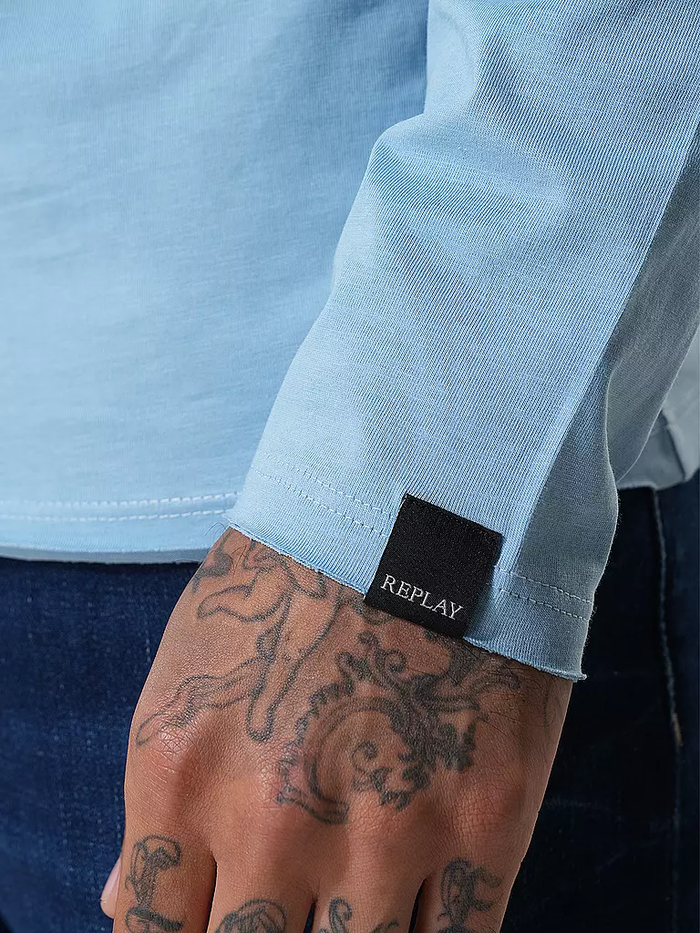 REPLAY Langarmshirt  hellblau