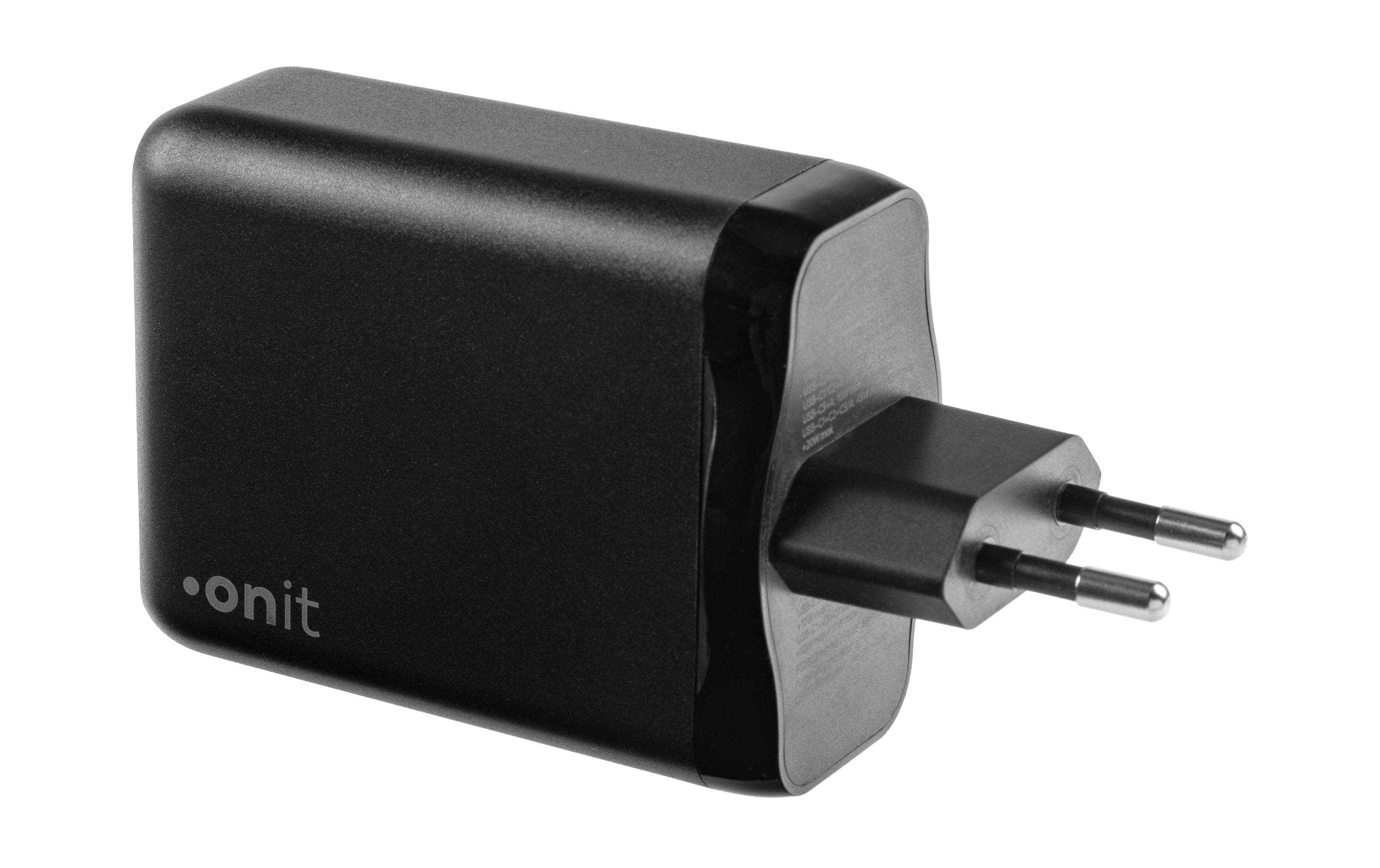 USB-Wandladegerät Quad 3C1A 100 W GaN SchwarzLadeadapter mit drei USB-C-Ports und einem USB-A-Port