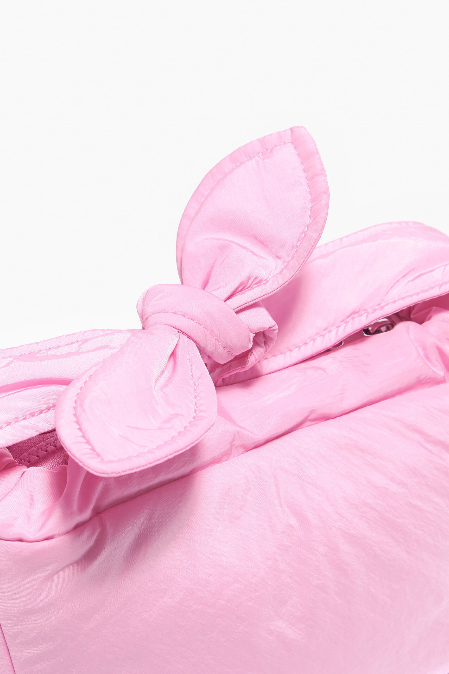 Bolsa hobo pequena de nylon, rosa