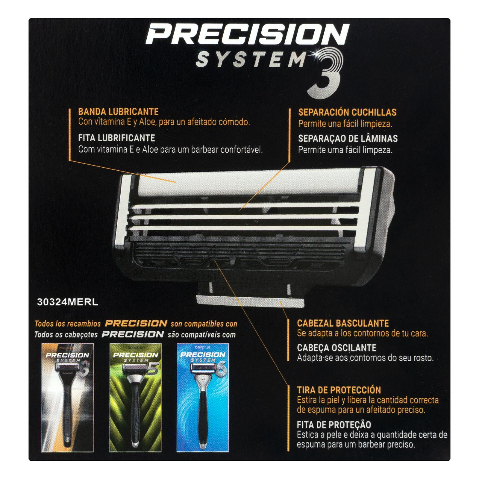 Recharges de rasoir à 3 lames Deliplus Precision System