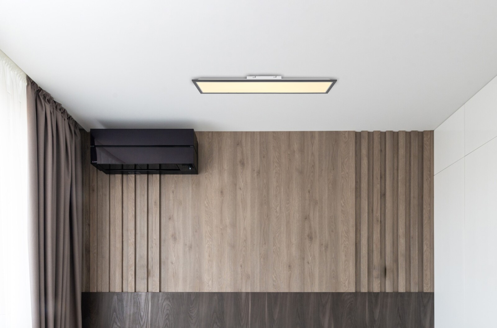 LED-Deckenleuchte - anthrazit-weiß-opal - 100 cm