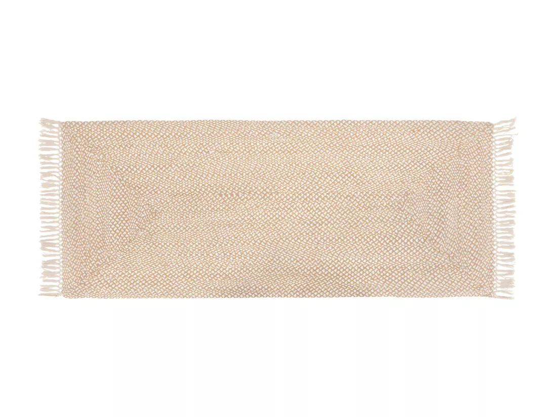 Tapis de couloir mélange de Jute et de Coton avec franges 80 x 200 cm