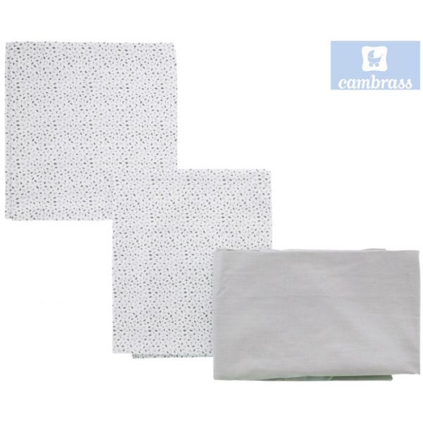 Cambrass Lençóis Berço 3 Peças 120x180 cm Leão Cinza