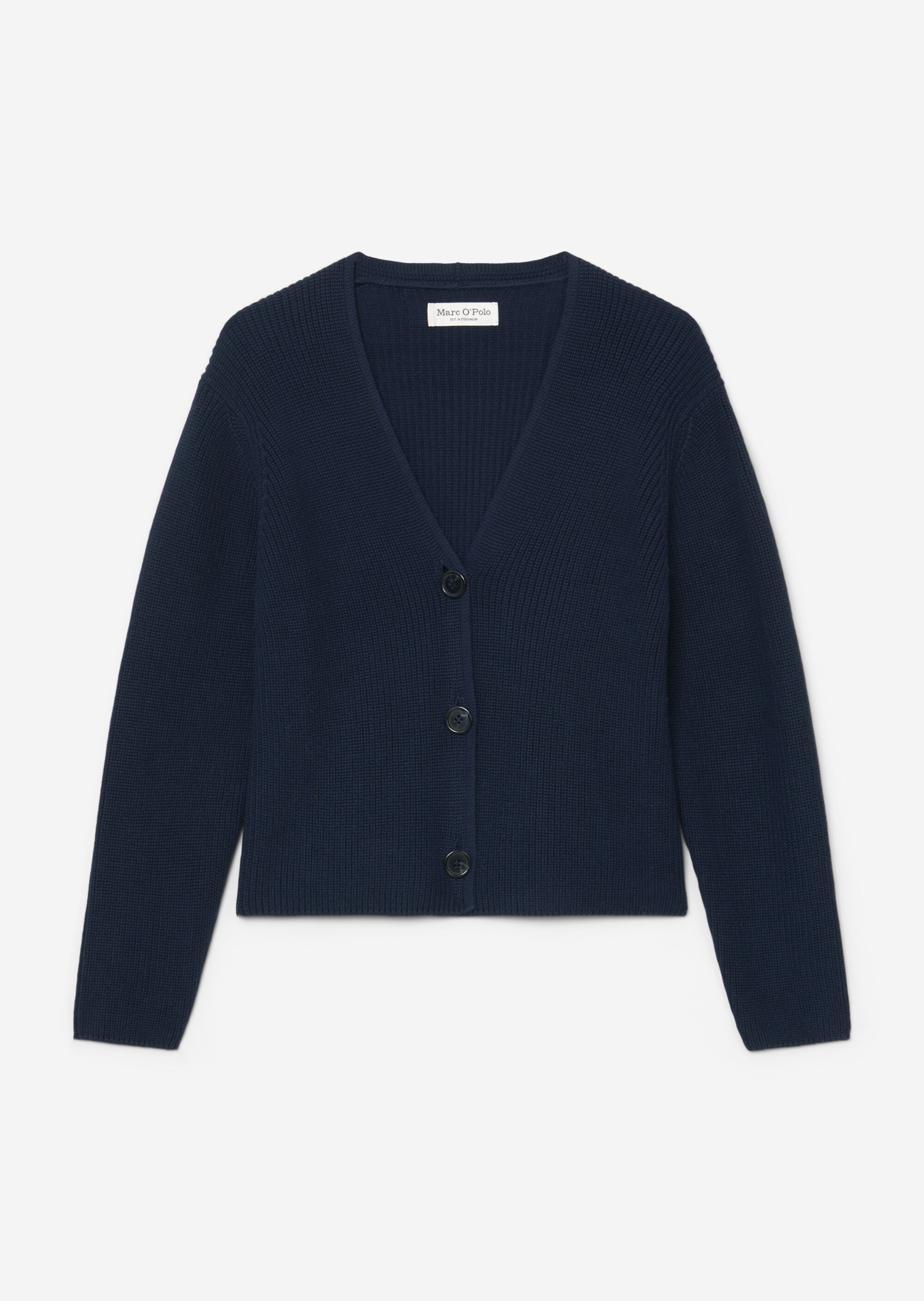 V-Neck-Cardigan relaxed cropped aus Heavy-Weight-Organic-Cotton